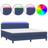 Exclusive House - Bed Slatted Base with Blue LED Mattress 160x200 Cm Fabric
