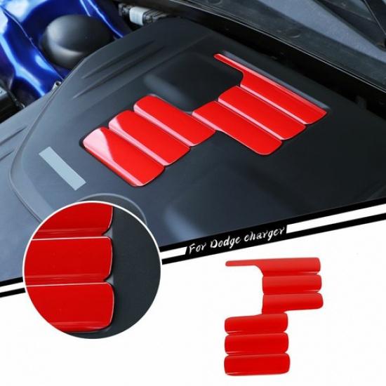 

Car Engine Shroud Cover Panel Trim for Dodge Challenger Charger 2009- Red