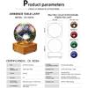 LED Firework 3D Star Effect Colorful Night Light USB Projector Lamp Magic Crystal Glass Ball Night Light with Wood Base Decorative Lamp for Gifts &