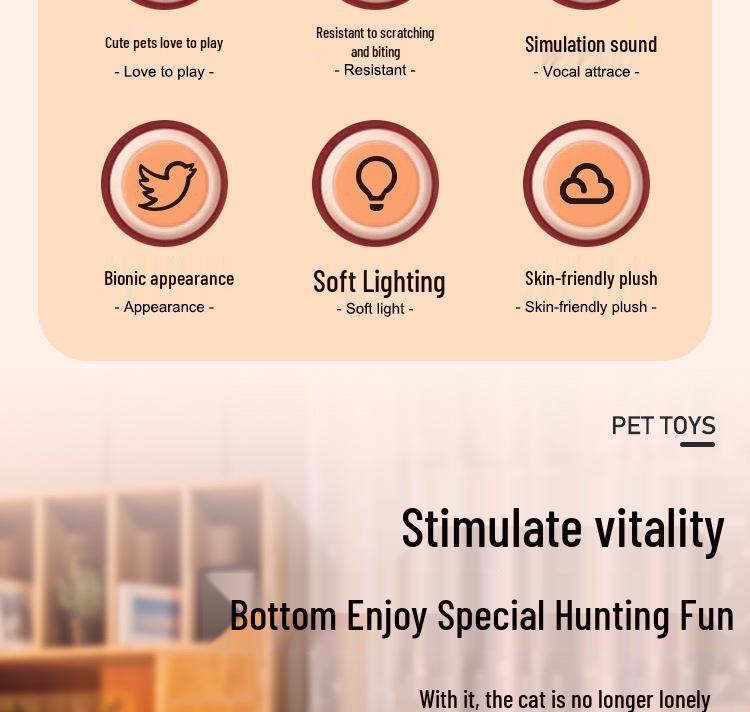 Remote Control Electric Sparrow Cat Toy - Interactive Self-Play Wings Simulator for Cats