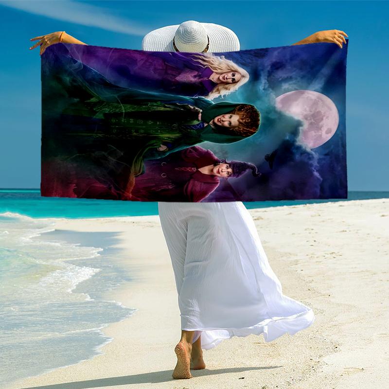 Hocus Pocus Fashion Beach Towel: Ideal for Summer Adventures Soft, Absorbent and Quick Drying Suitable for Swimming and Bathing