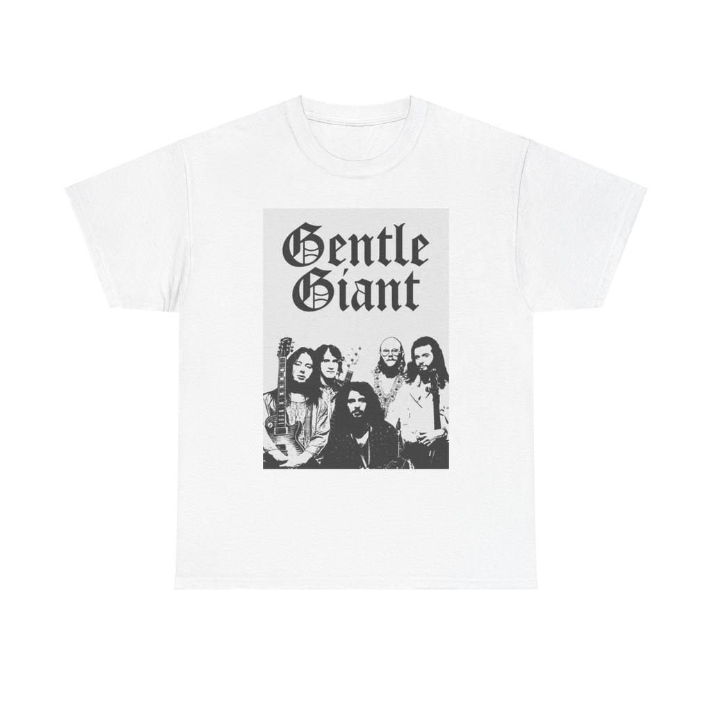 Gentle Giant Graphic T Shirt Mens Womens Tees Top Vintage Rock Band Unisex Heavy Cotton Tee