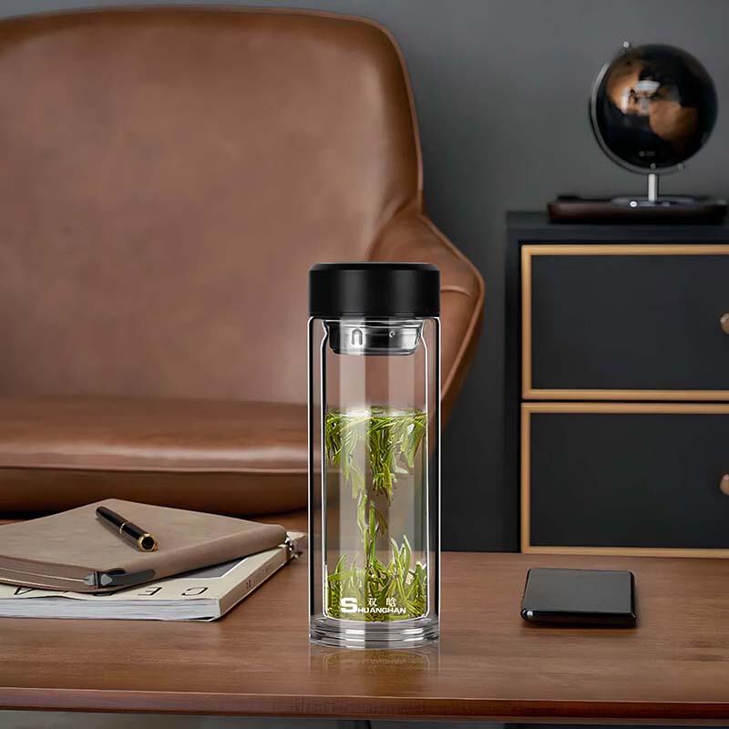 Shuanghan Double-Wall Glass Tea Tumbler with Infuser
