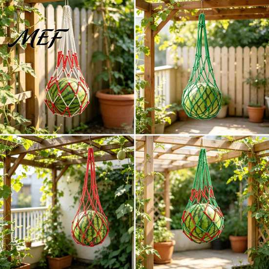 Space Saving Vine Support 10Pcs Watermelon Sling Nets, Weatherproof Reusable Melon Holder Heavy Duty Hammock Mesh, Fruit Hammocks for Cantaloupe