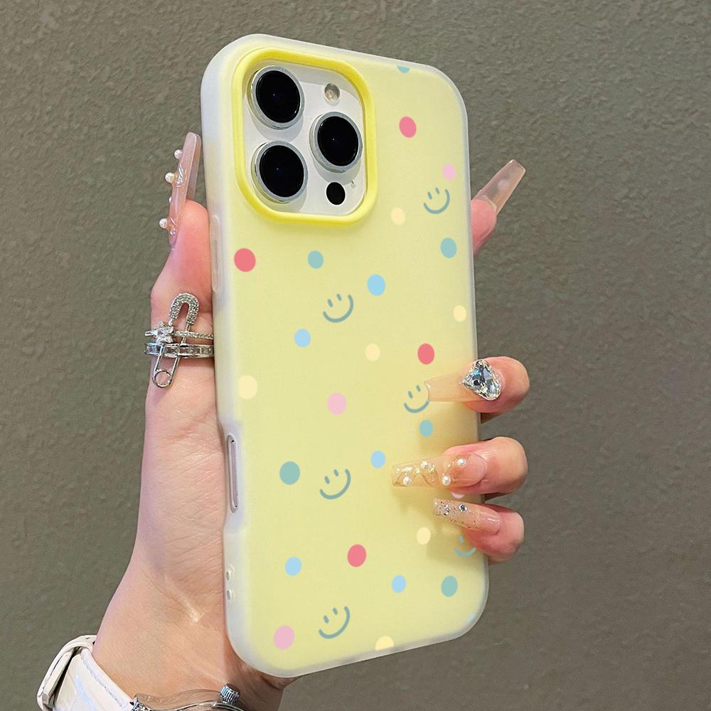 Colorful Polka Dot and Smiley Face Case Phone Case For iPhone 17 16 15 14 13 12 11 Pro Max Air XS XR X 7 8 Plus Shockproof Cover