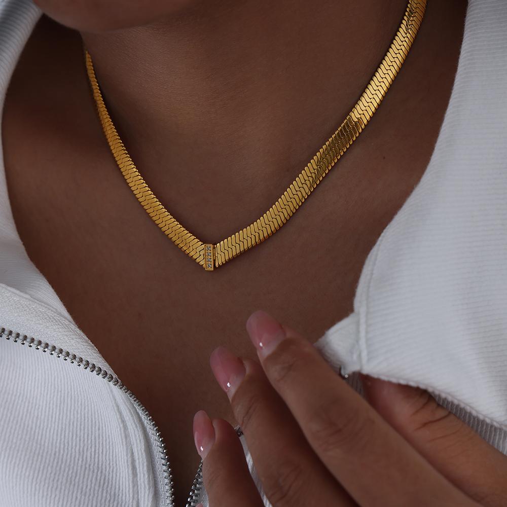 Stal Nierdzewna 316L Naszyjnik Łańcuszkowy Dla Kobiet Pozłacany 18k Inkrustowany Cyrkonem Hip-hopowy Rockowy Styl Grube Naszyjniki