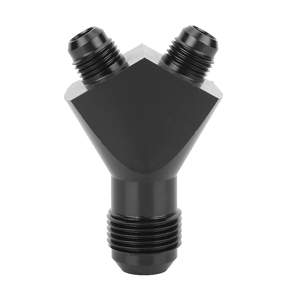 AN10 10AN to AN6 6AN Male Flare Connector Y Block Fitting Adapter Black