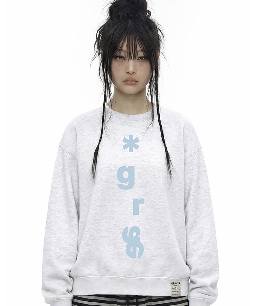 GRAVER [Unisex] Grae-S Vertical Sweatshirt_Melange White
