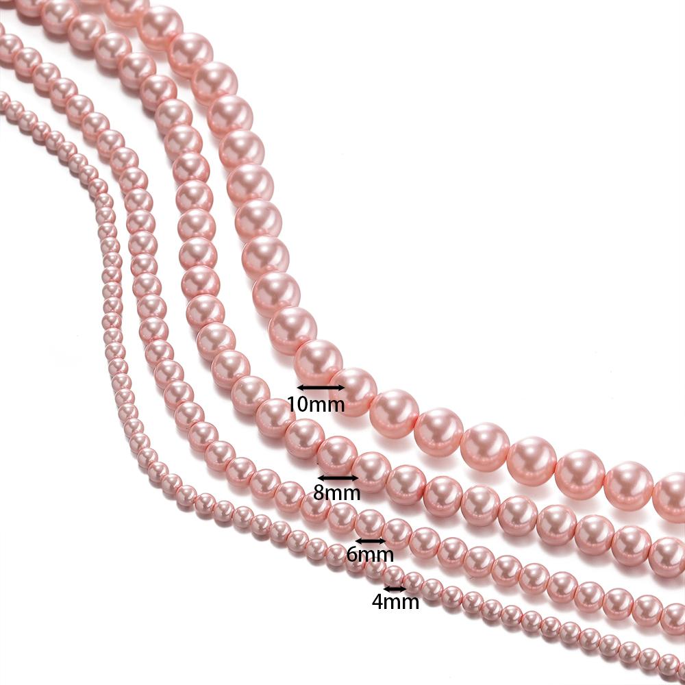 1Strand 4-10mm About 39-96pcs Glass Artificial Pearl Round Spacer Loose Beads for DIY Jewelry Bracelets Necklaces Making Supplie