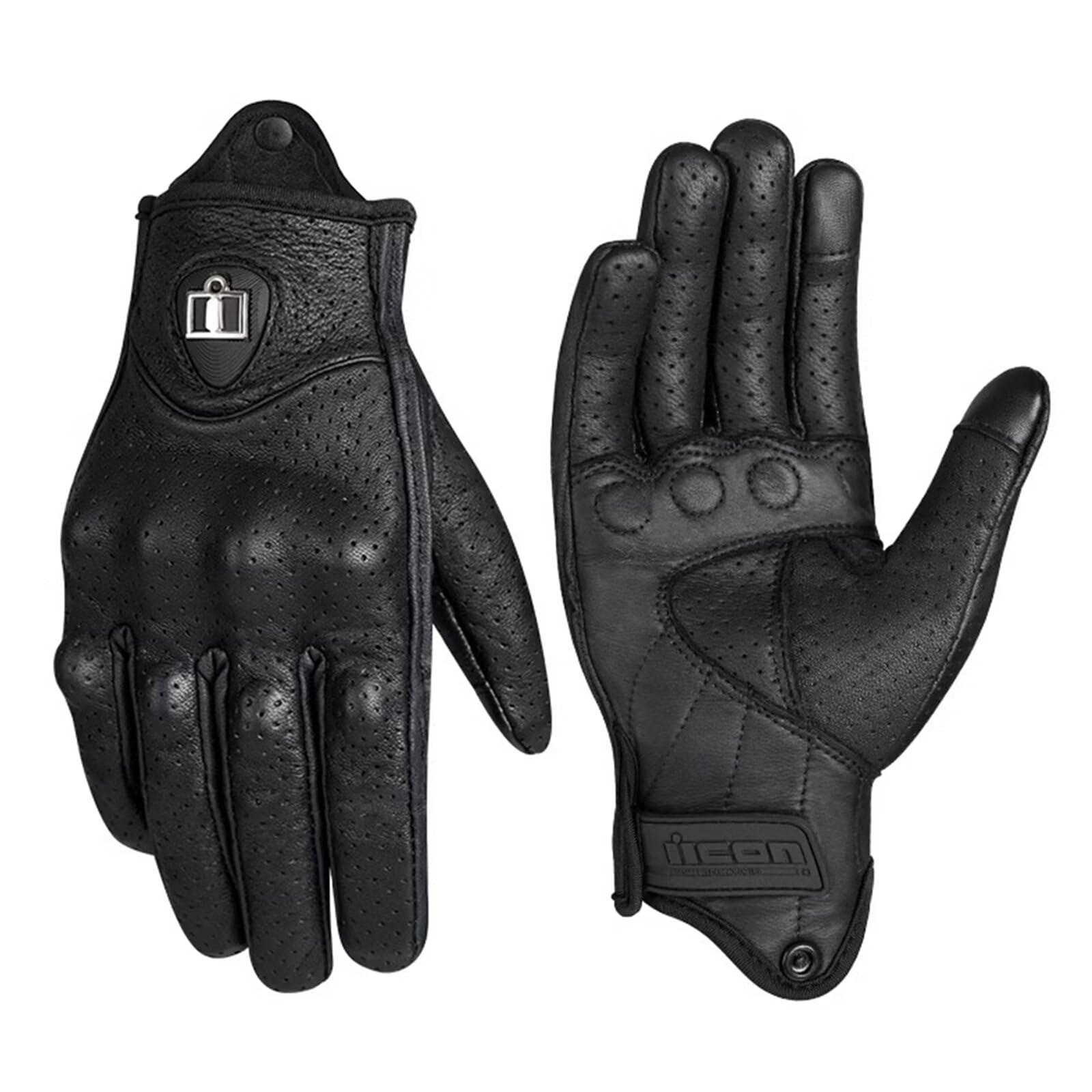 

[ZVCXOE] Мотоциклетные перчатки летние из натуральной козьей кожи, с жесткой защитой, козья кожа, перфорированная сетка, удобные Medium чёрный