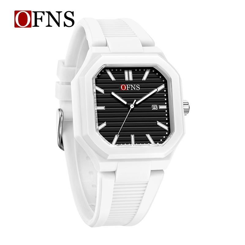 OFNS Quartz Watch: Student Style, Calendar, Square Dial, Arabic Numerals, Luminous, Waterproof, Middle Eastern Bestseller