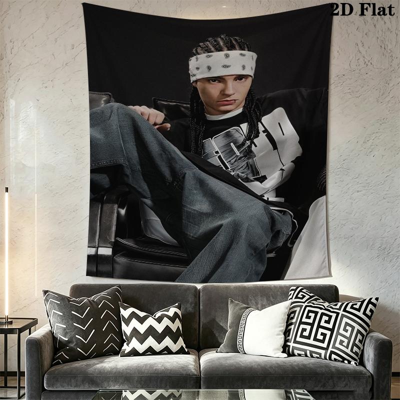 Tom Kaulitz Gobelin Ścienny Estetyczny Dekor Ścienny Drukowany Materiał Koc Dekoracyjne Gobeliny do Sypialni Salonu Wystrój Domu