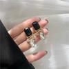 Vintage Pearl and Tigers Eye Resin Clip On Earrings for Women No Piercing Needed Elegant Retro Jewelry