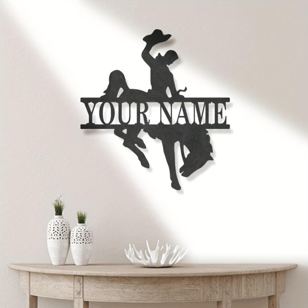 Personalized Metal Tin Sign Western Cowboy Wall Decor Vintage Hanging Plate Home Bar Garage Art