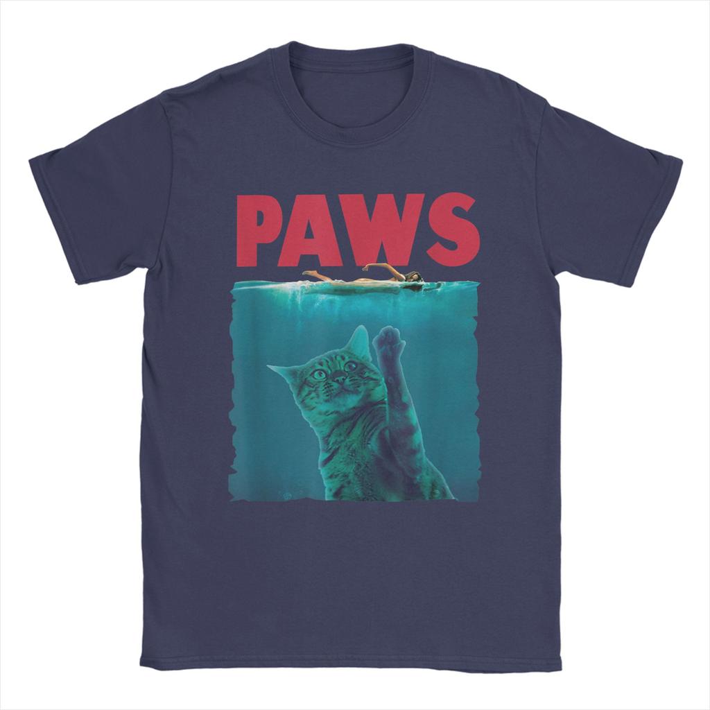 Paws Kitten Parody Funny Cat T Shirt Men 100 Cotton Cool TShirt O Neck  Tees Short Sleeve Clothes Gift Idea