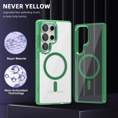 Priehľadný Matný Bezdrôtové Nabíjanie Magnetický Kryt Pre Samsung S25 Plus S24 FE S23 Ultra A56 A16 A55 A36 Kovová Ochrana Objektívu Nárazuvzdorný Tvrdý PC Kryt na Telefón