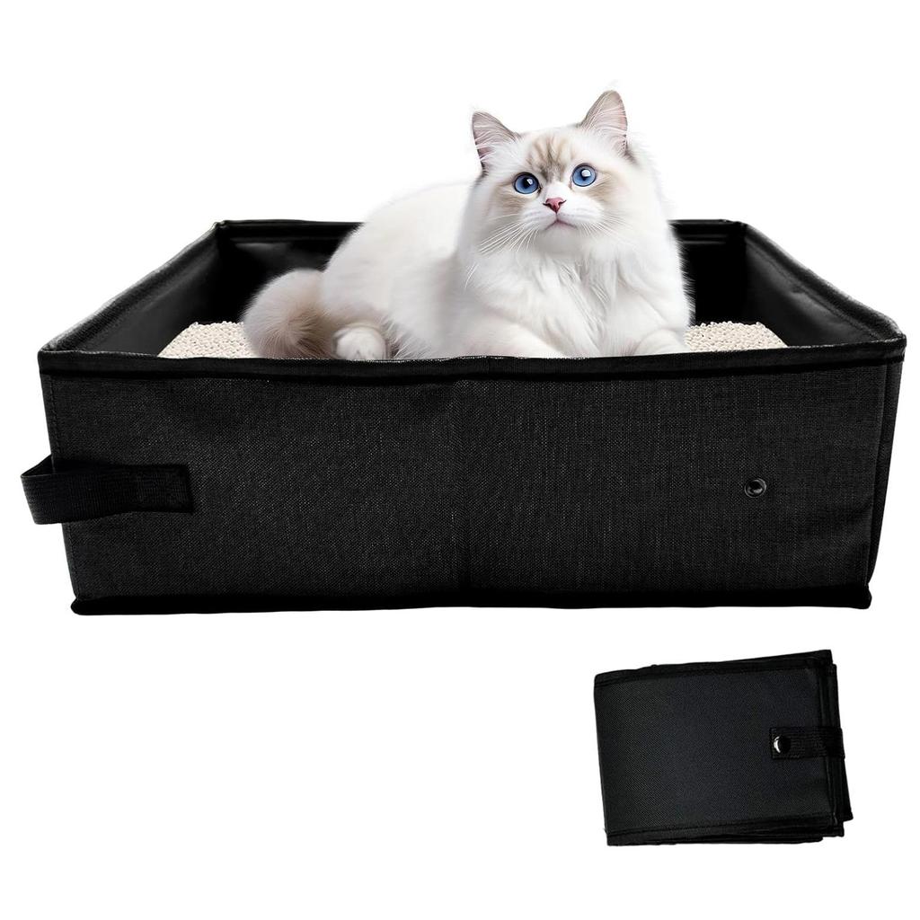 Tragbare wasserdichte Katzentoilette: Faltbare Reise- und Outdoor-Katzenklo-Tasche