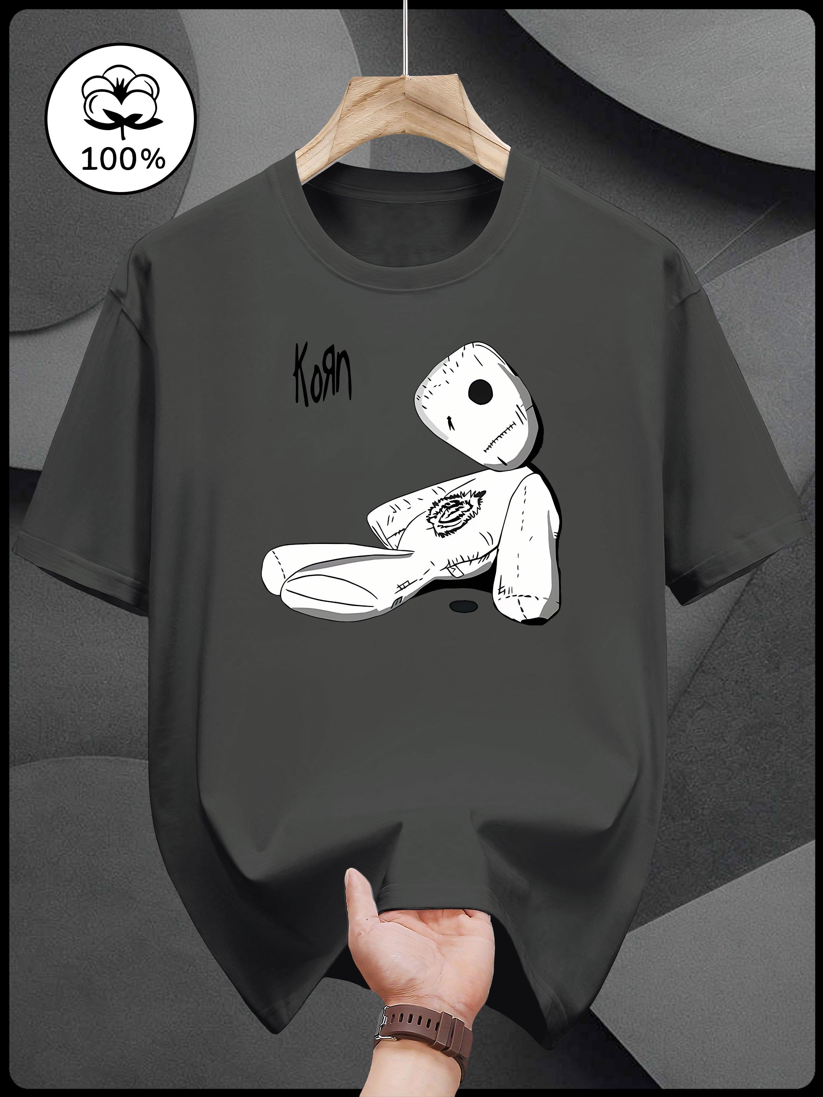 Heavyweight Cotton T-shirt - Navy Blue Robot Graphic Tee XXXL