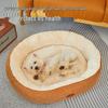 Four Seasons Round Dog Bed - Medium/Large, Scratch & Bite Resistant, Thick & Warm Cat Cushion