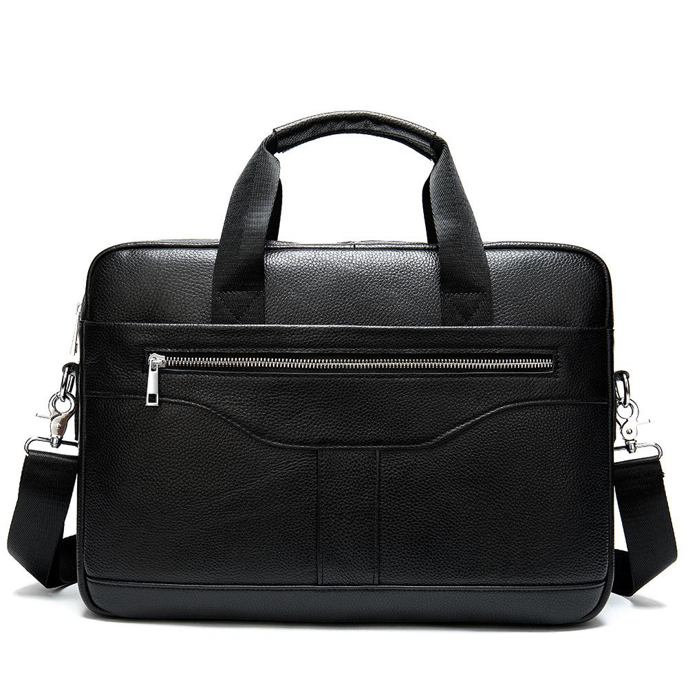 Men's Genuine Leather Briefcase Business Crossbody Bag Vintage Head Layer Cowhide Laptop Bag