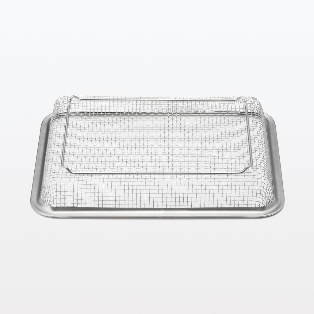 MUJI Stainless Steel Mesh 27cm W X D X 12829041 Tray, Large, Approx. 20.5cm 4.5cm H,