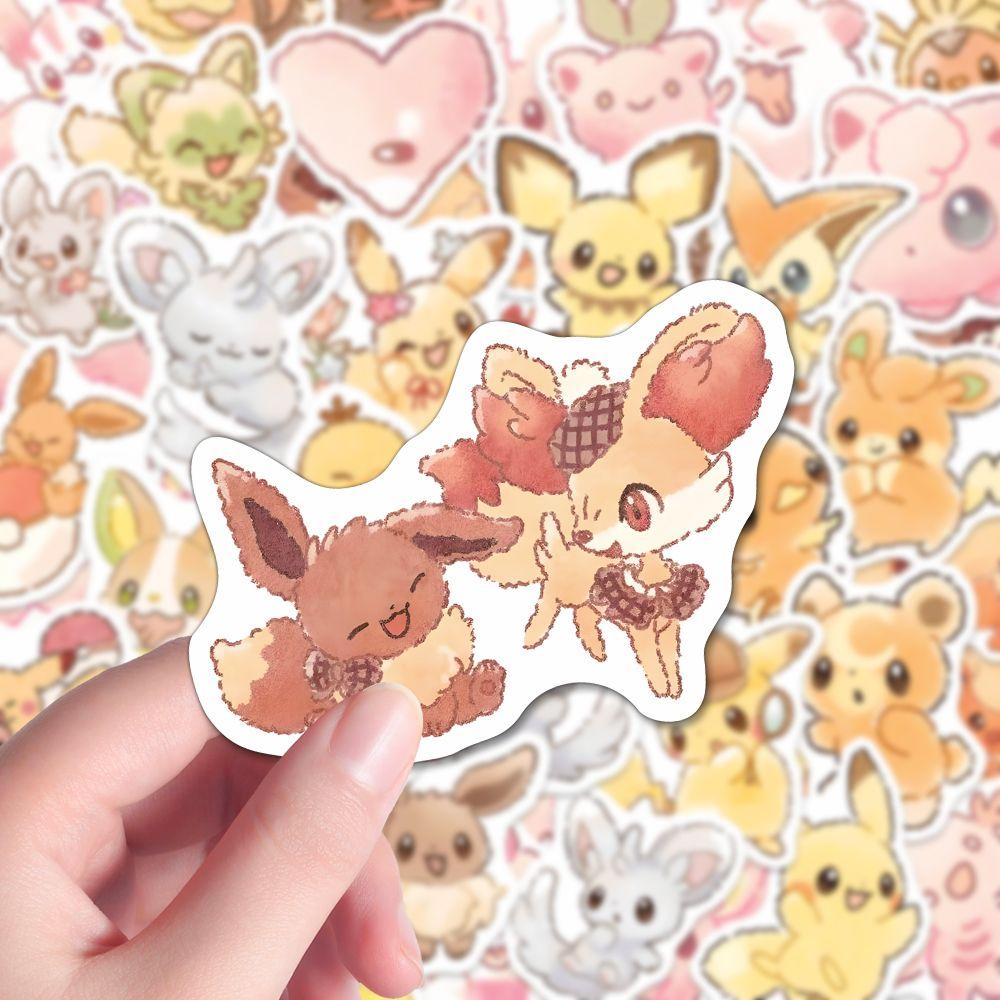 80pcs Pokemon Anime Stickers Pikachu Laptop Skateboard Scrapbook Suitcase Bike Kawaii Sticker Guitar Phone Cartoon Kid Gift Toys