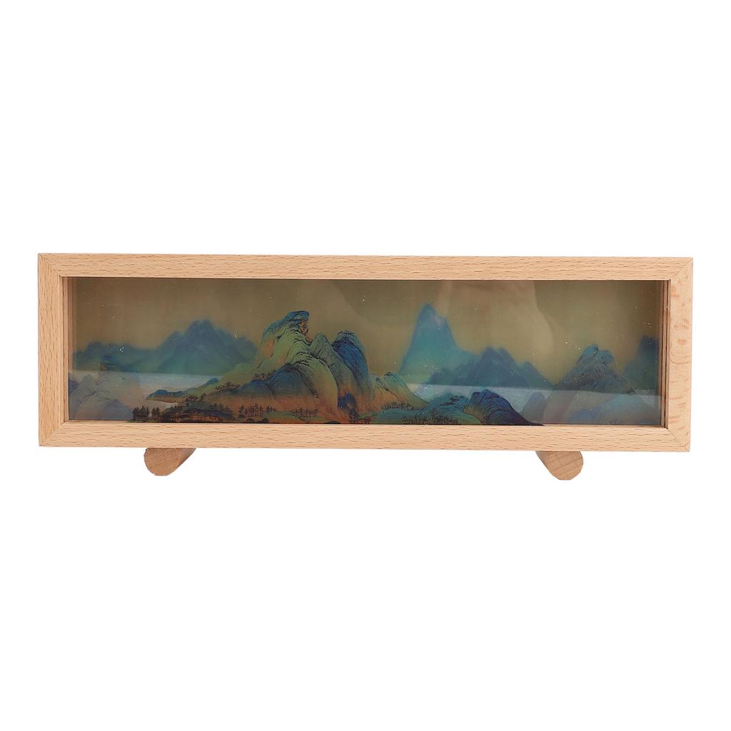 Desktop Lamp Box Rechargeable LED Acrylic Solid Wood Touch Control Stepless Dimming Landscape Night