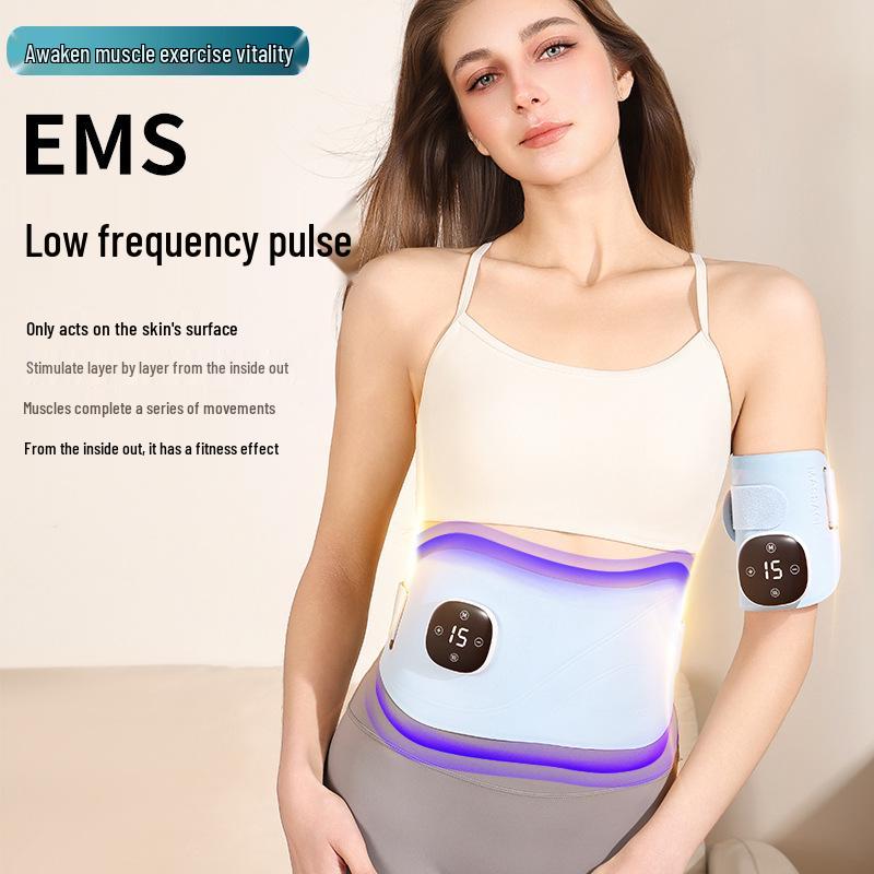 Smart EMS Waist & Arm Hot Compress Massager: Constant Temperature Microcurrent Device for Home Exercise & Relaxation
