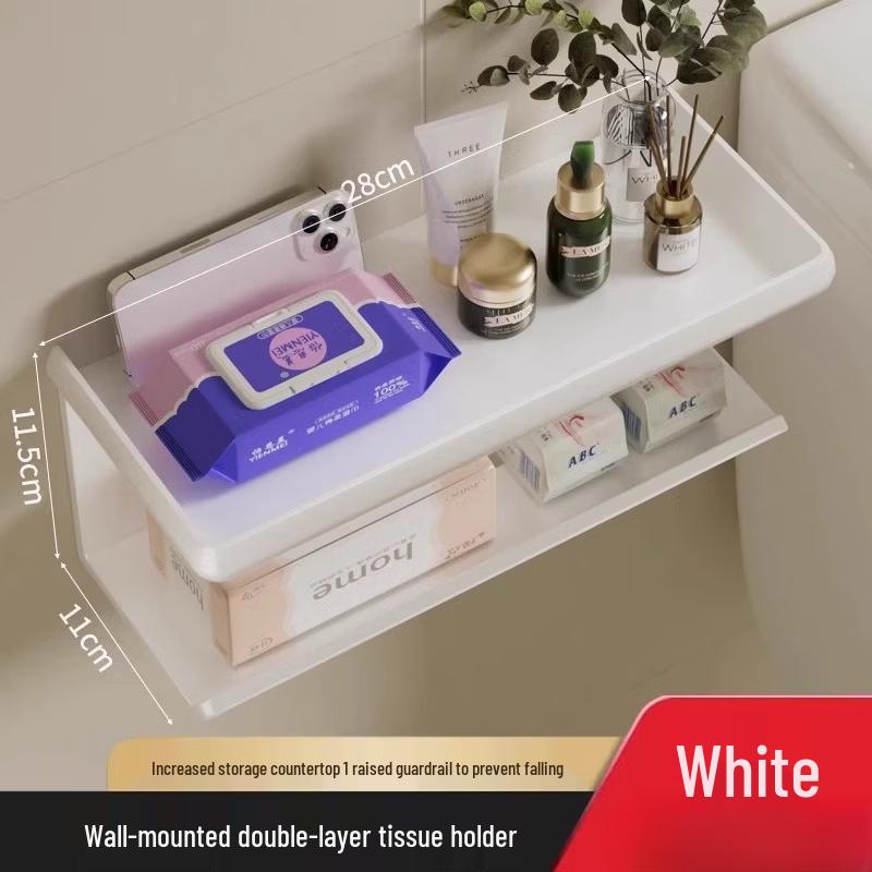 cmaos Bathroom Toilet Paper & Tissue Holder with Storage