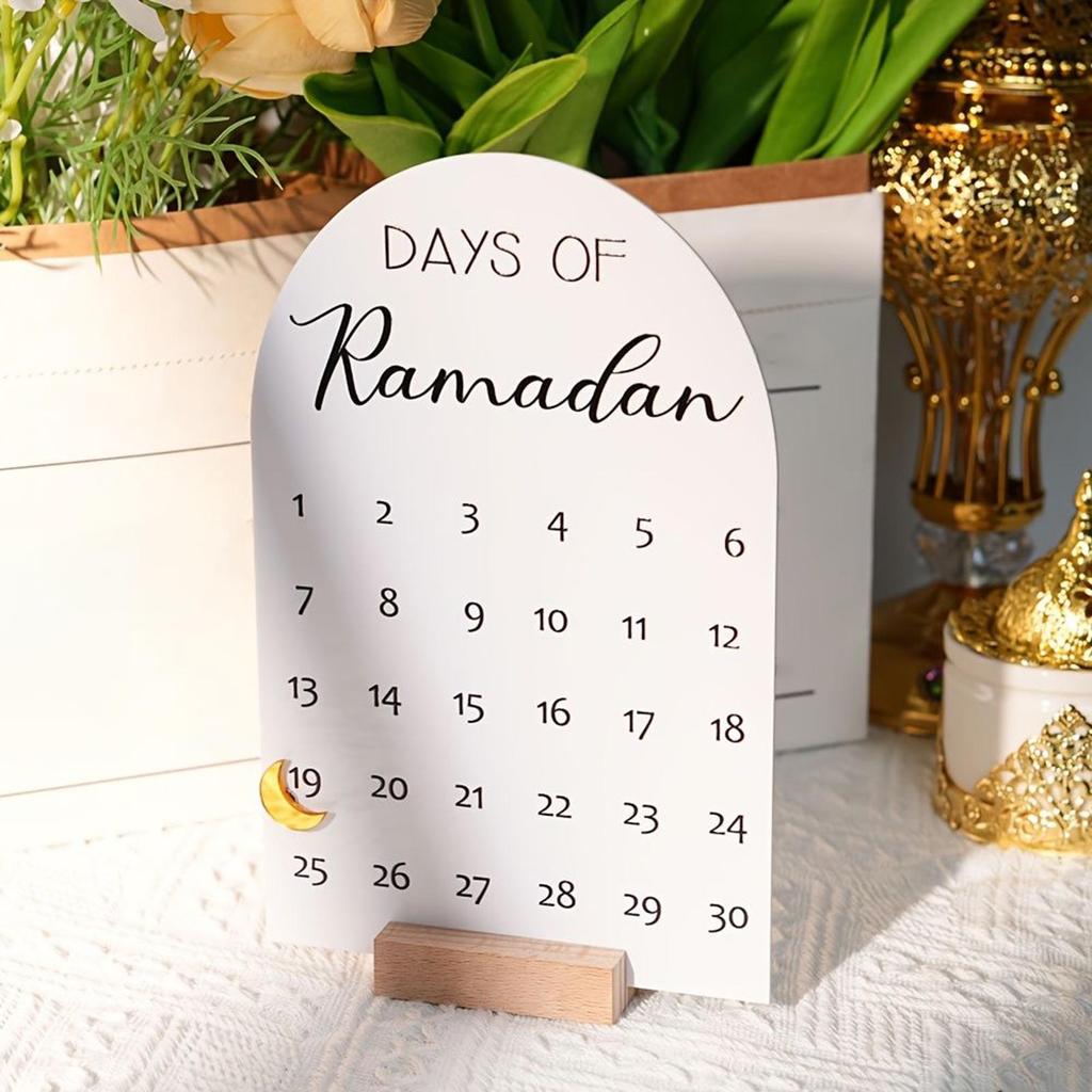 Ramadan Countdown Calendar, 30 Day Advent Countdown Calendar, Acrylic Desktop Eid Decoration Gift, Eid Blessing Magnet decor
