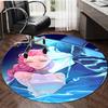 1pc KPop Demon Hunters RUMI8 Design Printed Area Round Carpet for Bedroom Living Room Home Decor Rugs Mat Non Slip Mat Rug for Bedside