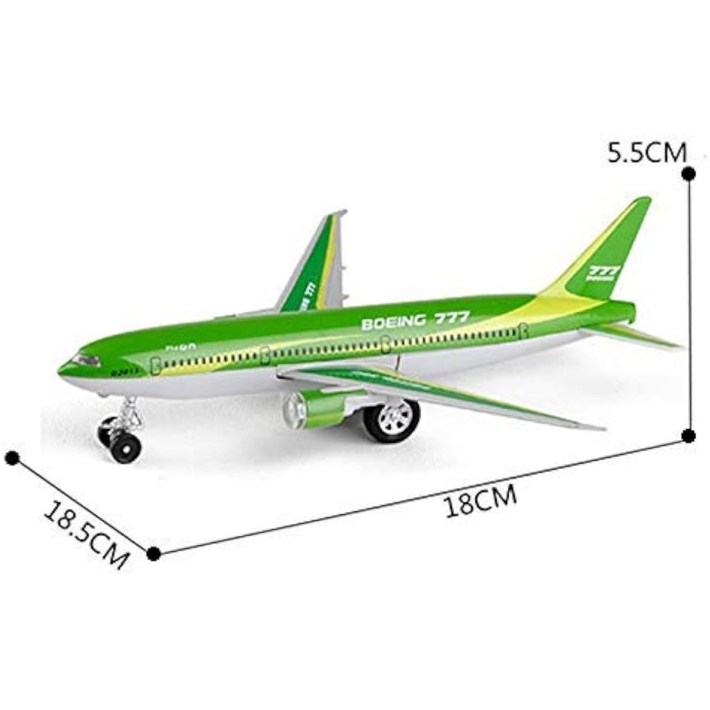 1/400 Diecast Metal Plane Model Leker 7 Tommer Boeing 777 Pull Back Replica med lyd og lett flymodell for barn Leker