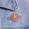 De Otte Planeter Broche, Venus/Jorden/Jupiter/Uranus/Neptun Broche, Metalmærke, Kreativ Planet Serie Broche, Emaljenåle til Skoletaske Rygsæk