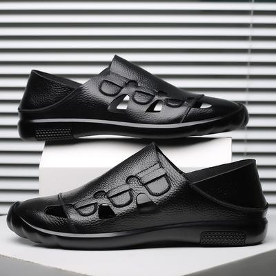 2025 Direct Sales Summer Hollow Men's Shoes Walking Shoes Breathable Casual Sandals Non-slip Soft-soled Dad Shoes Sandals