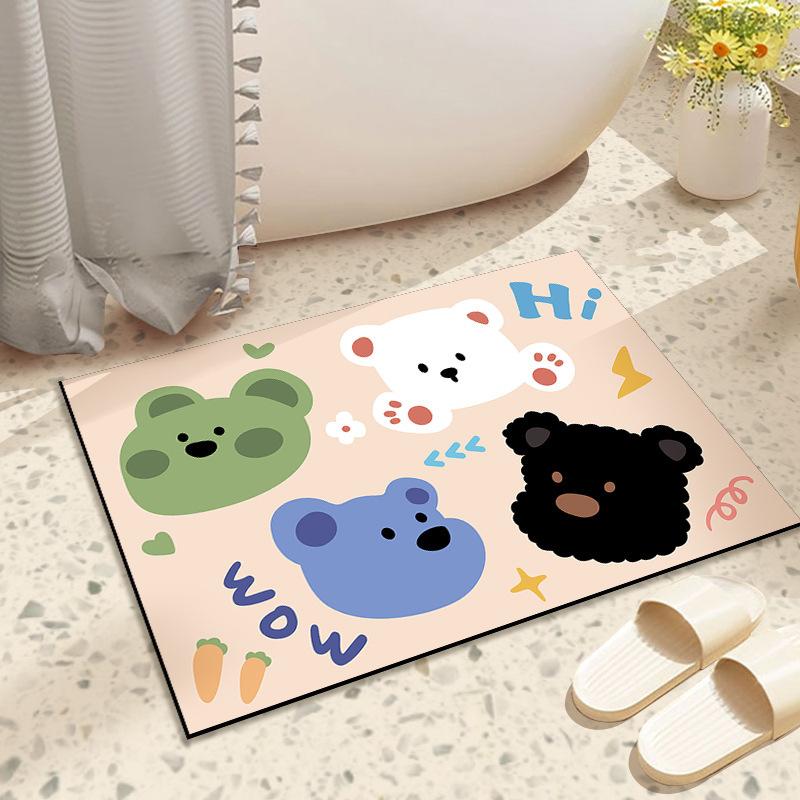 

Мягкий коврик для пола в ванной комнате с диатомовой грязью, впитывающий коврик для унитаза, коврик для двери в туалет, нескользящий быстросохнущий коврик для входа 40 * 60cm crystal velvet