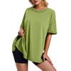 Ladies Casual Round Neck Short Sleeve Color Fashion Loose T-shirt