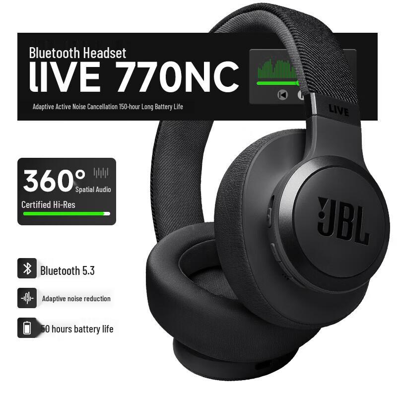 JBL LIVE 770NC Adaptive Noise Cancelling Wireless Headphones