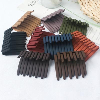 1Pair Solid Color Hair Comb For Women Girls  Frosted Toothed Non-Slip Ponytail Hair Clip Simple Hair Accessories Gifts