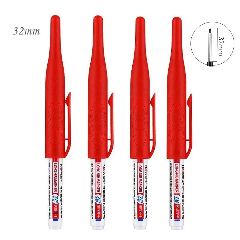 32/20mm Waterproof White Oily Deep Hole Long Nib Head Markers Pen Set for Metal Perforating Bathroom Woodworking Decoration Tool
