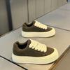 Autumn and winter sports and leisure shoes thick-soled heightening board shoes anti-fluff solid color low-top shoes