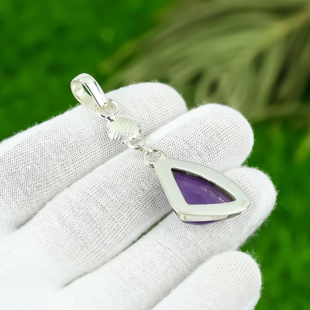 Wedding Gift For Her 925 Sterling Silver Natural Star Amethyst Gemstone Pendant