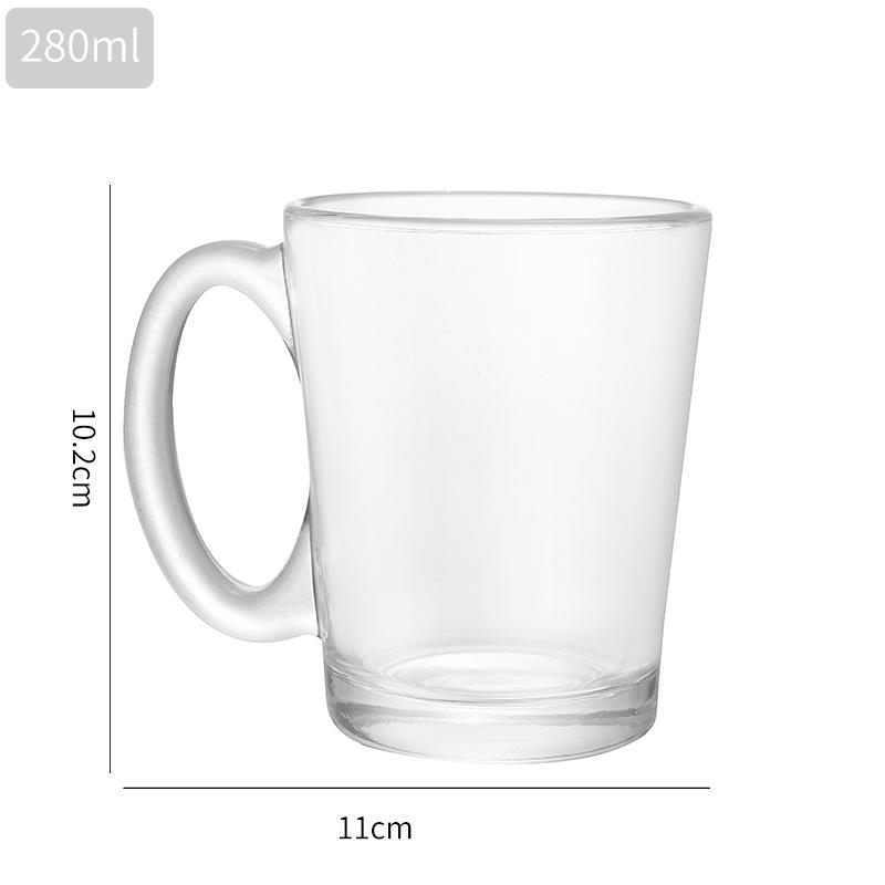 Fashionable Glass Cup with Graduated Handle - Ideal for Kids  Milk, Juice, Water, or Breakfast 280ml