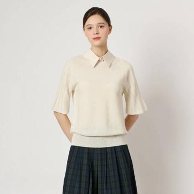 Detachable Collar Knit Top B4m3k406