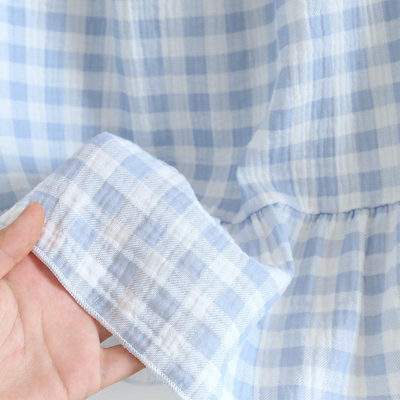 Damen Sommer Baumwollgarn Reine Baumwolle Dünn Träger Nachthemd Locker Mittellang Süß und Lieblich Langes Hauskleid Sexy