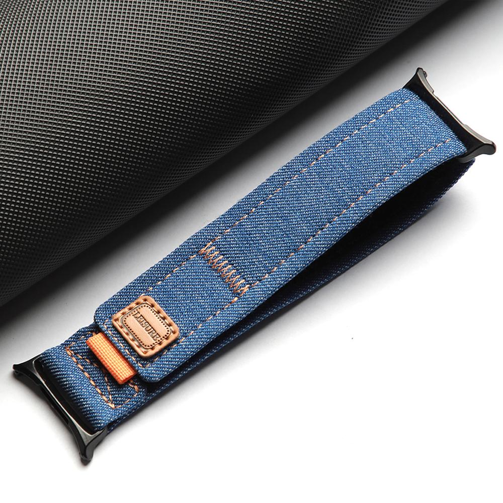 Canvas Nylonreim for Samsung Galaxy Watch 7 Ultra 47mm Unisex Pustende Løkkearmbånd for Galaxy Ultra Ingen Spalter Bøyd Endebånd