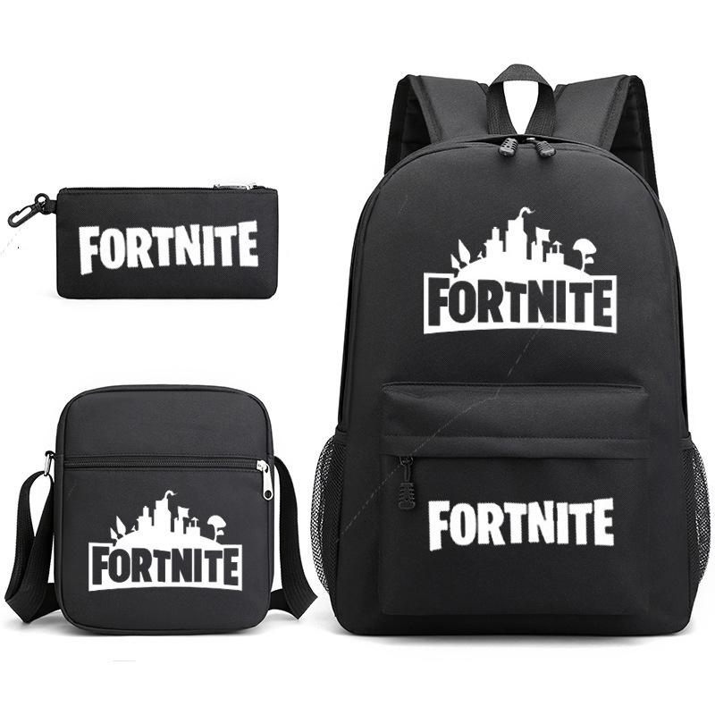 Peripheral Printed Schoolbag 3-Piece Pencil Case Shoulder Bag Backpack