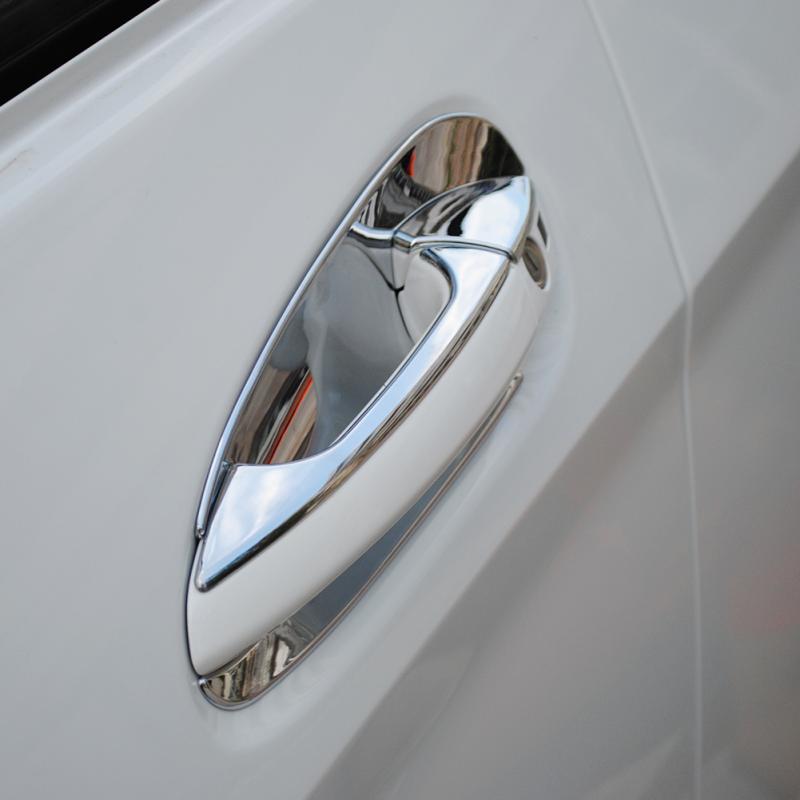 1 Set 8 Pcs Exterior Door Handle Door Bowl Frame Cover Trim Protector Silver Chrome for Mercedes Benz A B C E Class