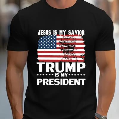 Trump American Flag Graphic T-shirt Women Unisex Short Sleeve