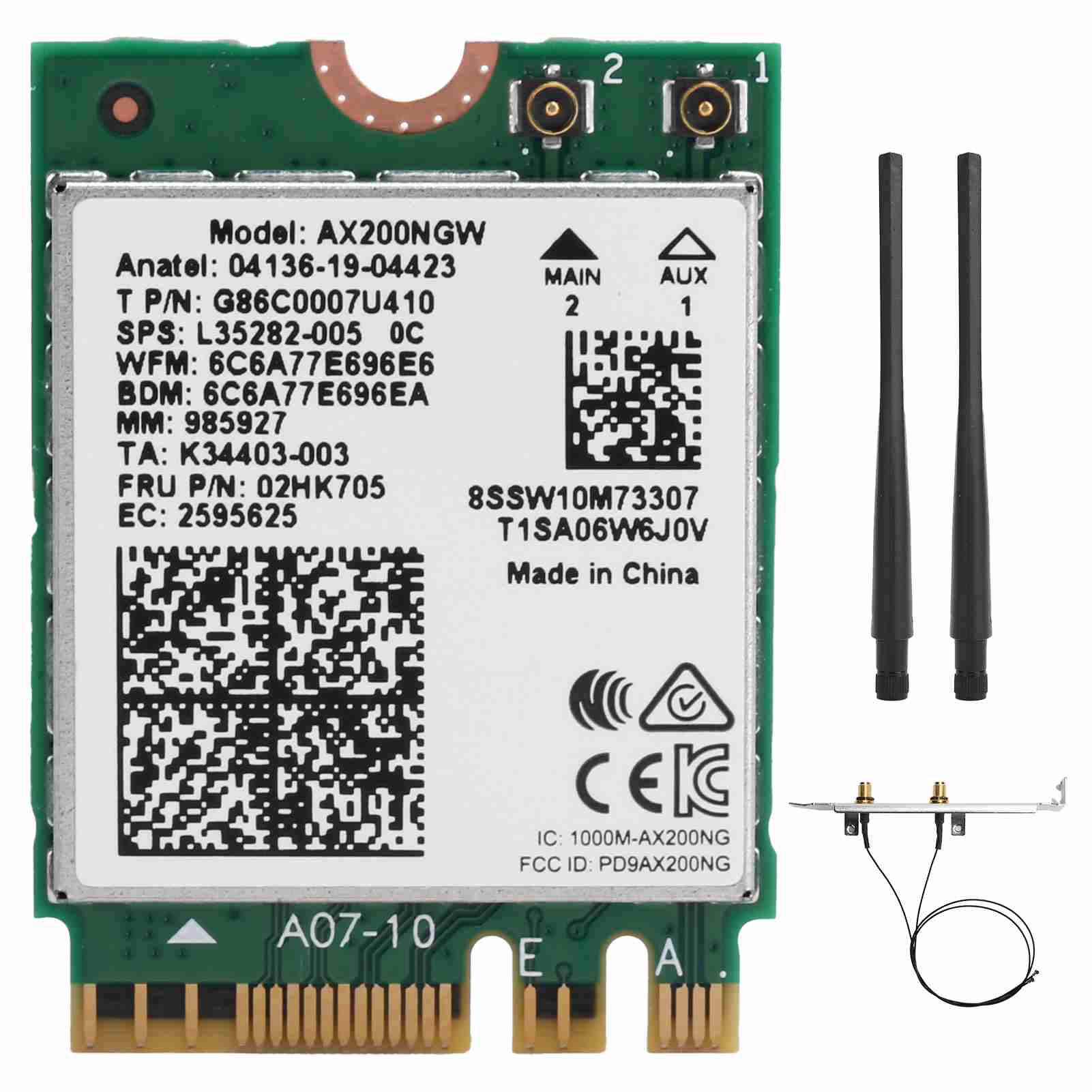 

M.2 Wifi Card with Antenna Dual Computer Accessories AX200NGW 802.11ax NGFF Bluetooth