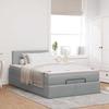 Exclusive House - Ottoman Bed with Light Grey Mattress 120x190 Cm Fabric